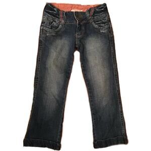 Size 1 Leo Roma Junior Women's Jean Capri Crop Denim Distressed 20" Inseam